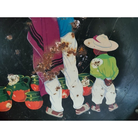 Old Tome Jarritos Mexican Soda Tray Native Indians Restaurant Bar Vintage Metal - Picture 3 of 7